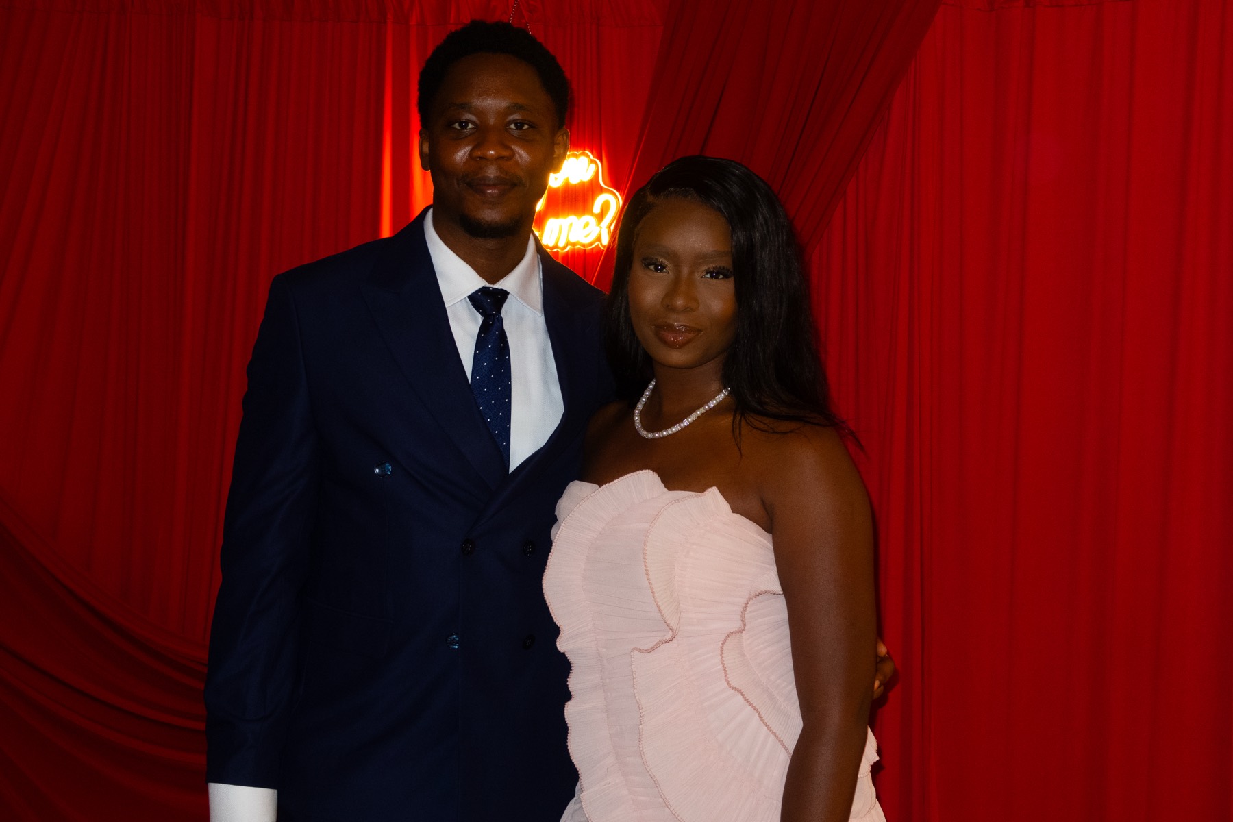 Mosope and Ibukun on the night of the proposal